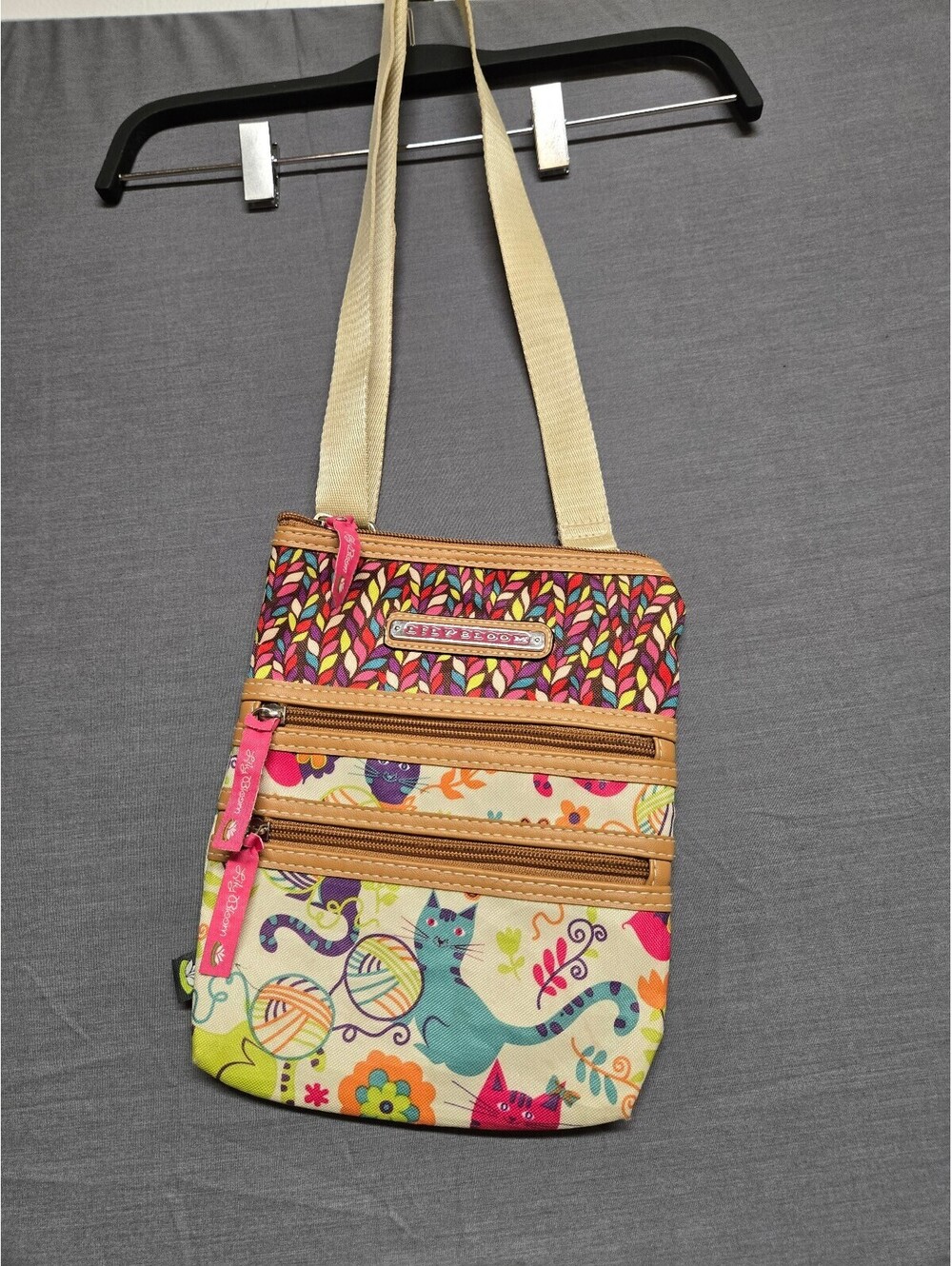 Lily Bloom Colorful Cat Print Crossbody Bag